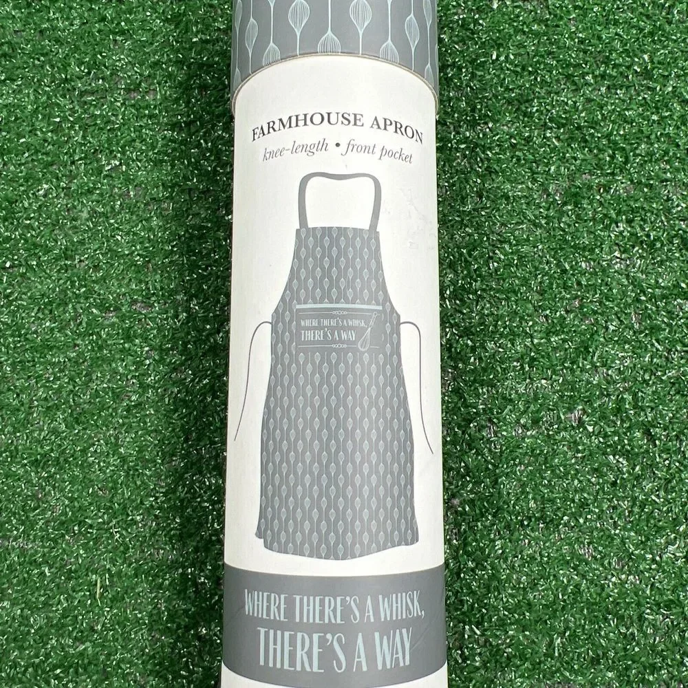 Apron Krumbs Kitchen Farmhouse Cotton Blue Where Theres A Whisk Theres A Way New